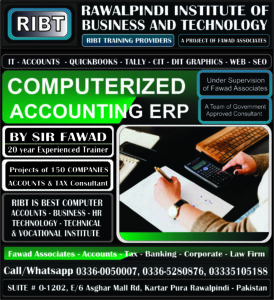 Accounting Course, QuickBooks Course, Tally Course, Tally Prime Course , Computer Courses, Business & Technology Courses at RIBT - Rawalpindi Institute of Business & Technology - Chandni Chowk, Asghar Mall Road Rawalpindi 03360050007