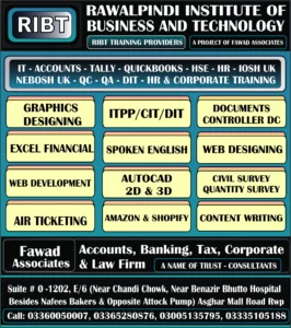HTML Language Course, Adobe After Effects Course, Professional Courses, Graphics Designing, Short Courses, IT Courses at RIBT - Rawalpindi Institute of Business & Technology - Chandni Chowk, Asghar Mall Road Rawalpindi 03360050007