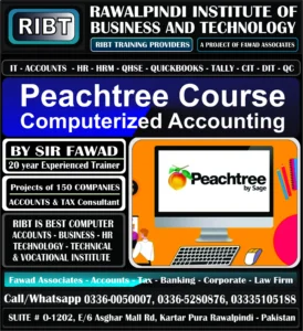 Peachtree Course, Tally ERP Course, QuickBooks Courses, Computerized Accounting Course, QuickBooks Course, Tally Course, Accounts Handling Courses - Rawalpindi Institute of Business & Technology - Chandni Chowk, Asghar Mall Road Rawalpindi 03360050007