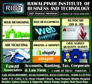 AutoCAD 2D & 3D Course, Civil 3D Course, CIT & DIT Course, QuickBooks Course, Tally Course, Management Courses, HR, HRM, QC & QA Courses at RIBT Rawalpindi 03360050007