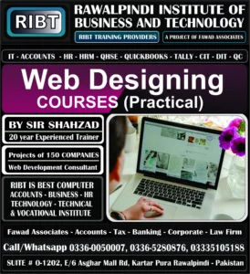 Website Designing Course, Graphics Designing course, Management Courses, HR, HRM, QC & QA Courses, Fire Safety, HSE Course, Short Courses, Digital Marketing Course, MS Office Course, Graphics Designing, Short Courses, IT Courses at RIBT - Rawalpindi Institute of Business & Technology - Chandni Chowk, Asghar Mall Road Rawalpindi 03360050007