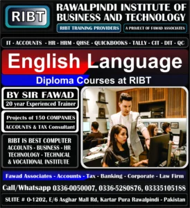 Top English Language Advanced Diploma Course, DIT Course, Short Courses, Digital Marketing Course, MS Office Course, Graphics Designing, Short Courses, IT Courses at RIBT - Rawalpindi Institute of Business & Technology - Chandni Chowk, Asghar Mall Road Rawalpindi 03360050007
