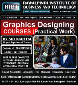 Graphics Designing course, Management Courses, HR, HRM, QC & QA Courses, Fire Safety, HSE Course, Short Courses, Digital Marketing Course, MS Office Course, Graphics Designing, Short Courses, IT Courses at RIBT - Rawalpindi Institute of Business & Technology - Chandni Chowk, Asghar Mall Road Rawalpindi 03360050007