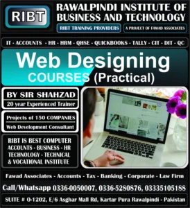 Website Designing Course, Graphics Designing course, Management Courses, HR, HRM, QC & QA Courses, Fire Safety, HSE Course, Short Courses, Digital Marketing Course, MS Office Course, Graphics Designing, Short Courses, IT Courses at RIBT - Rawalpindi Institute of Business & Technology - Chandni Chowk, Asghar Mall Road Rawalpindi 03360050007