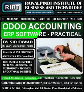 Short Courses, Odoo Accounting Course, Peachtree Course, Taxation Course, Computerized Accounting Course, QuickBooks Course, Tally Course, Accounts Handling Courses - Rawalpindi Institute of Business & Technology - Chandni Chowk, Asghar Mall Road Rawalpindi 03360050007